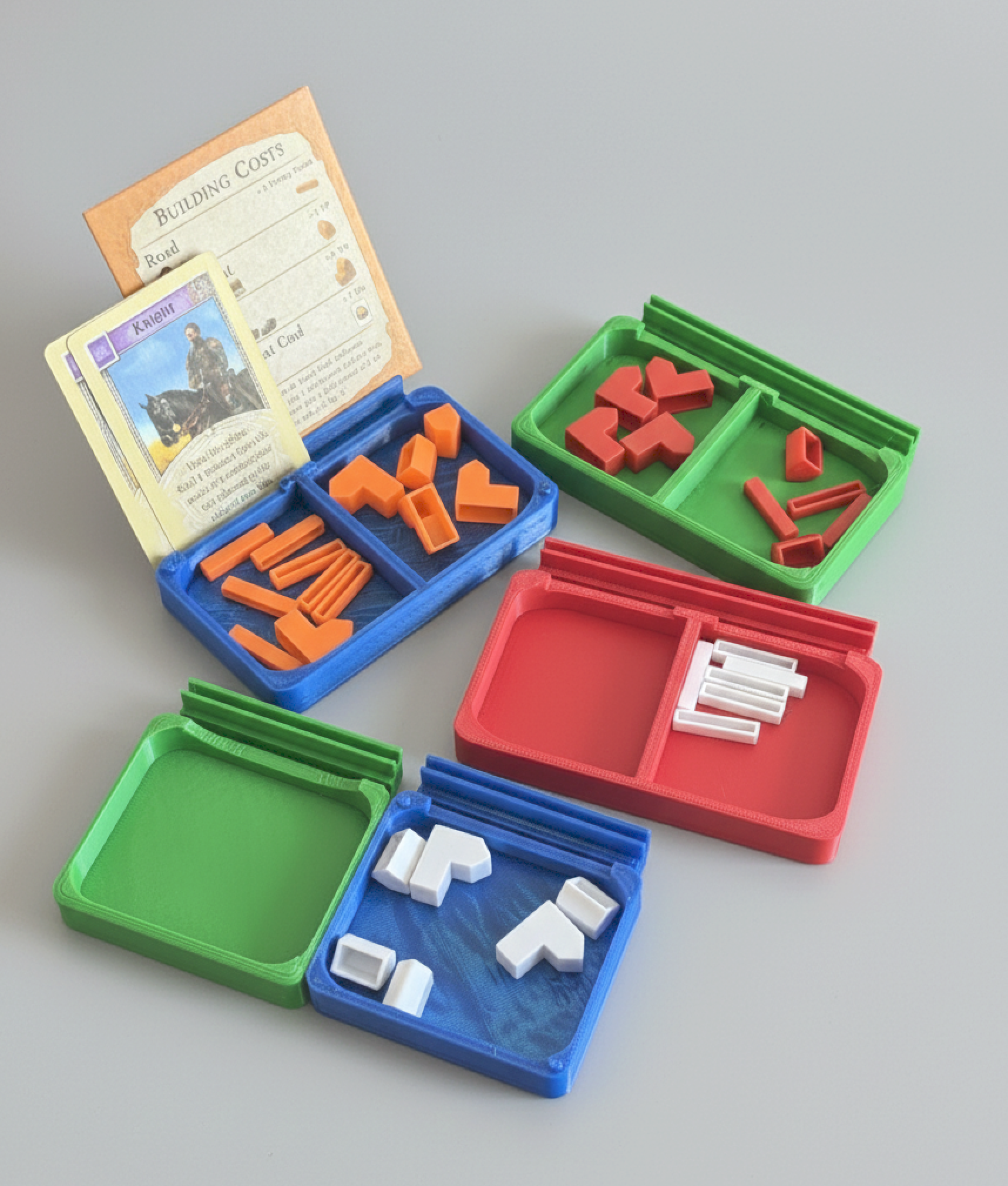 Meeple tray with card stand (Set of 4)