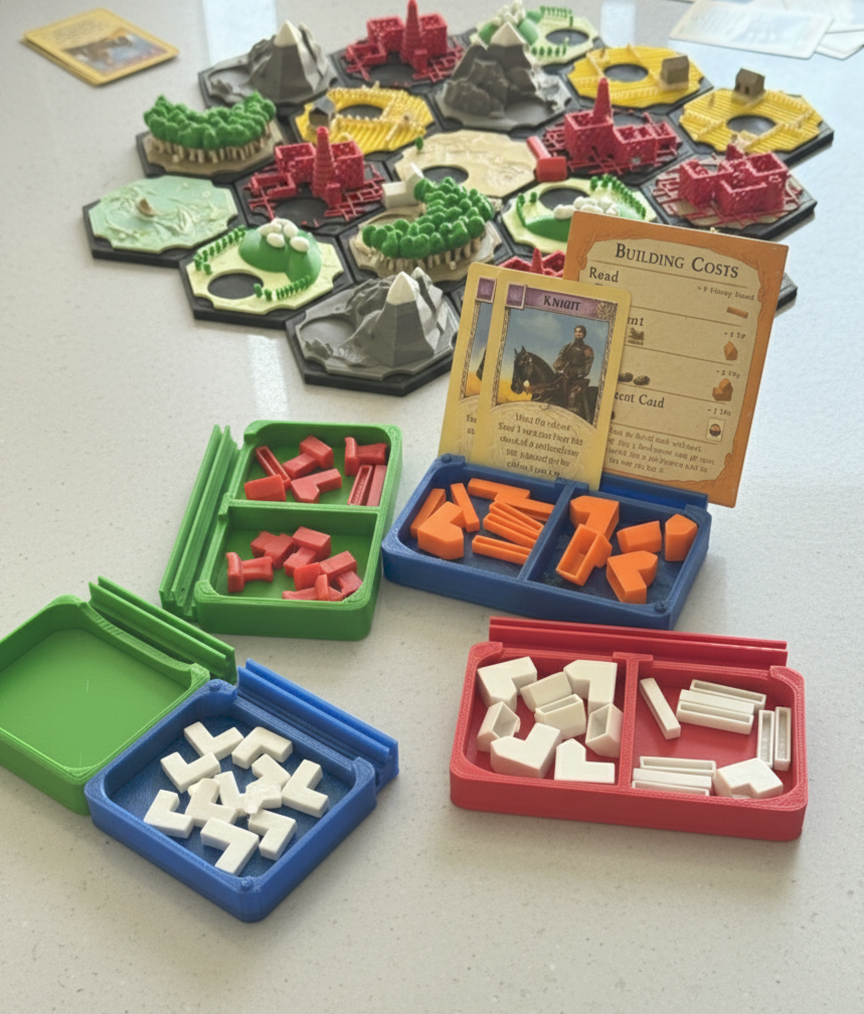 Meeple tray with card stand (Set of 4)